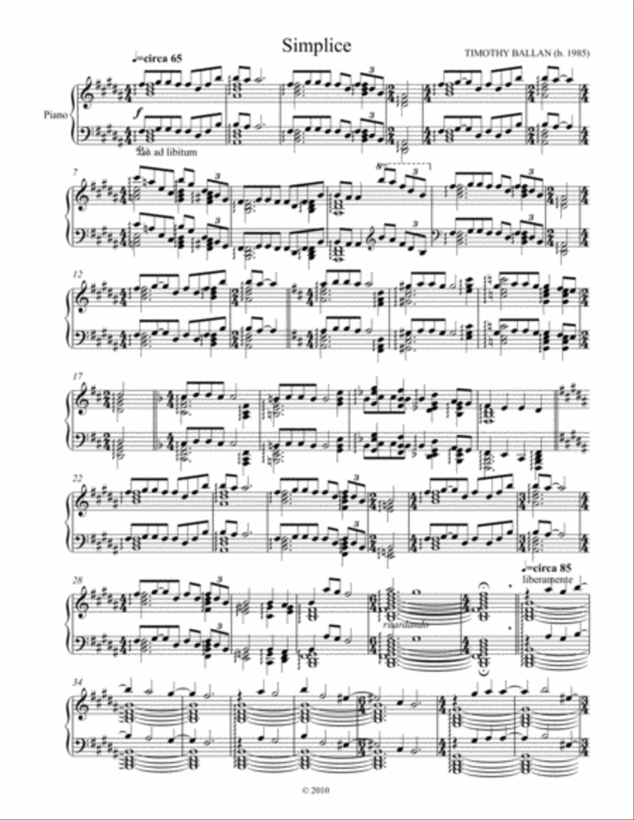 Simplice Piano Solo scores gallery preview page 1