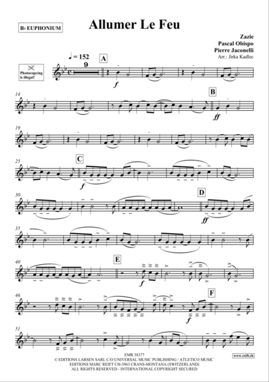 Allumer Le Feu Allumer Le Feu Euphonium scores gallery preview page 2