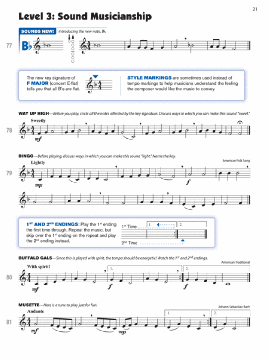 Sound Innovations for Concert Band, Book 1 Concert Band Methods scores gallery preview page 3