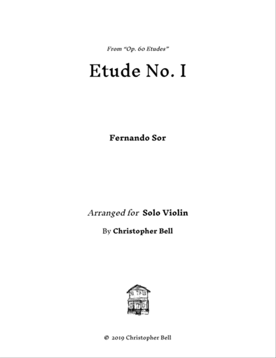 F. Sor - Op. 60 Etude No. 1 - Solo Violin Violin Solo scores gallery preview page 1