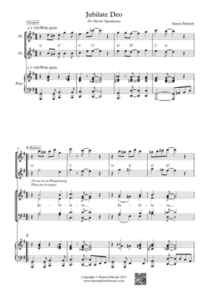Jubilate Deo, rhythmical gospel setting for SATB, piano and optional 2 flutes