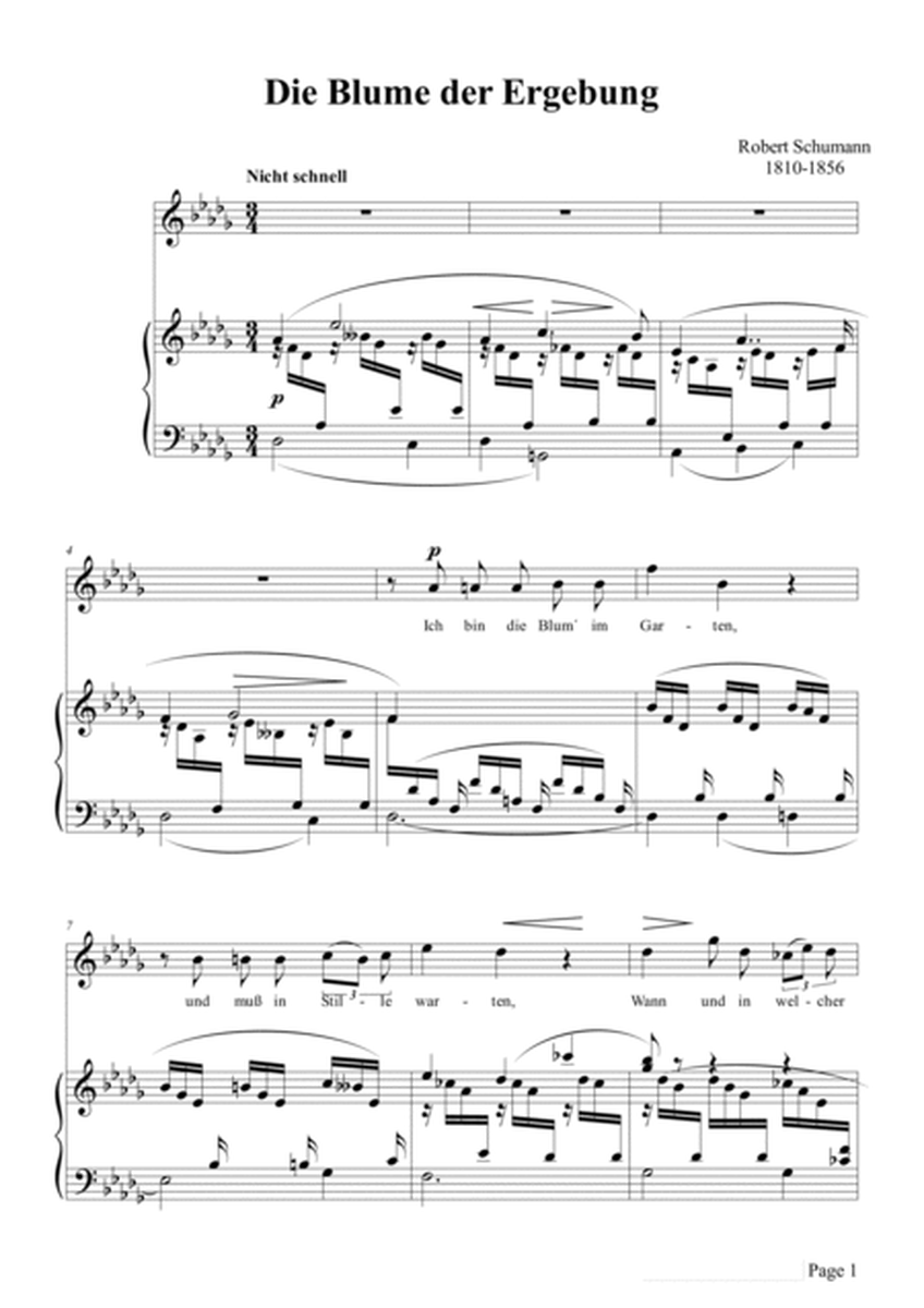Schumann-Die Blume der Ergebung,Op.83 No.2 in D♭ Major