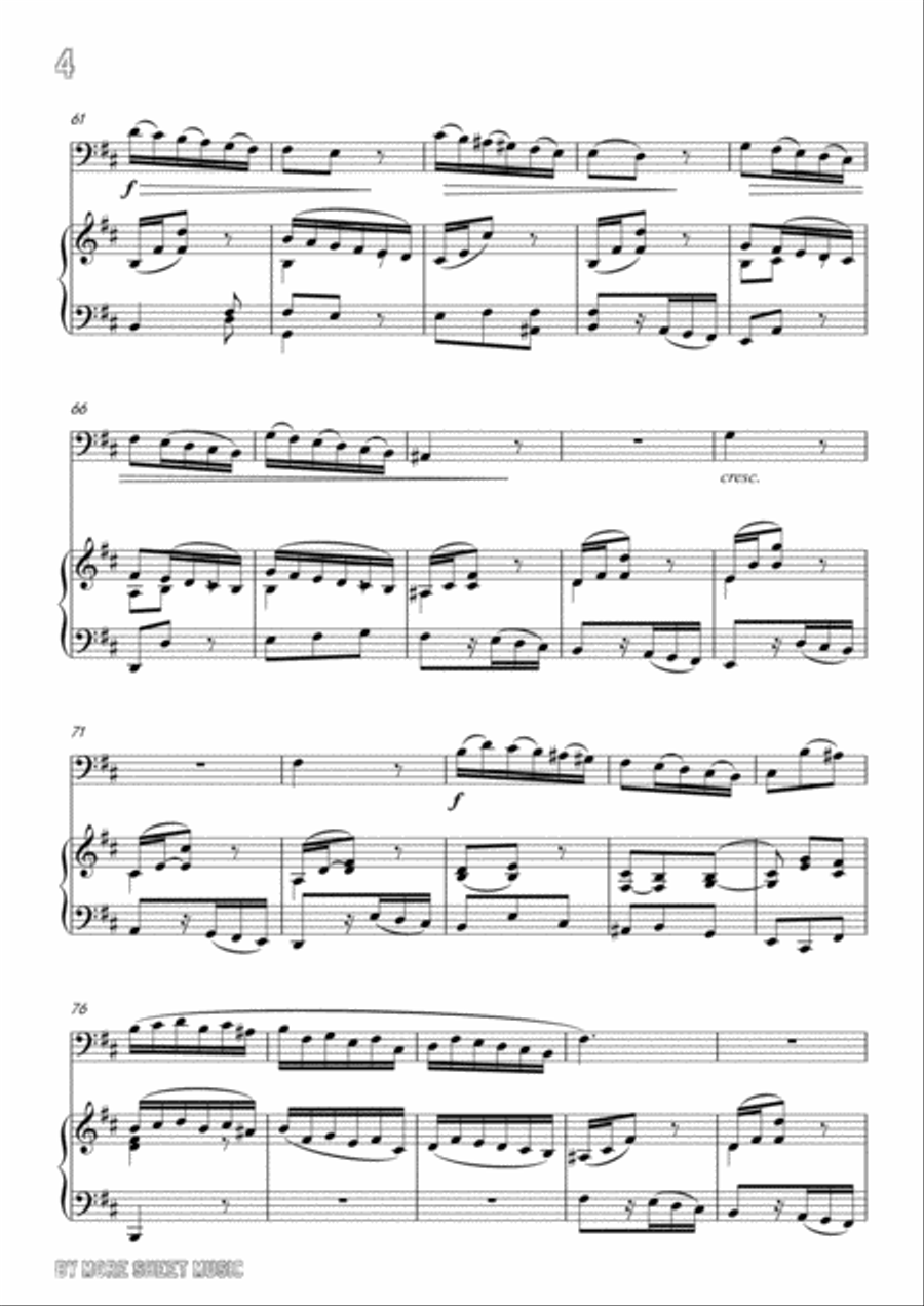 Handel-Ch'io mai vi possa,for Cello and Piano Piano scores gallery preview page 6