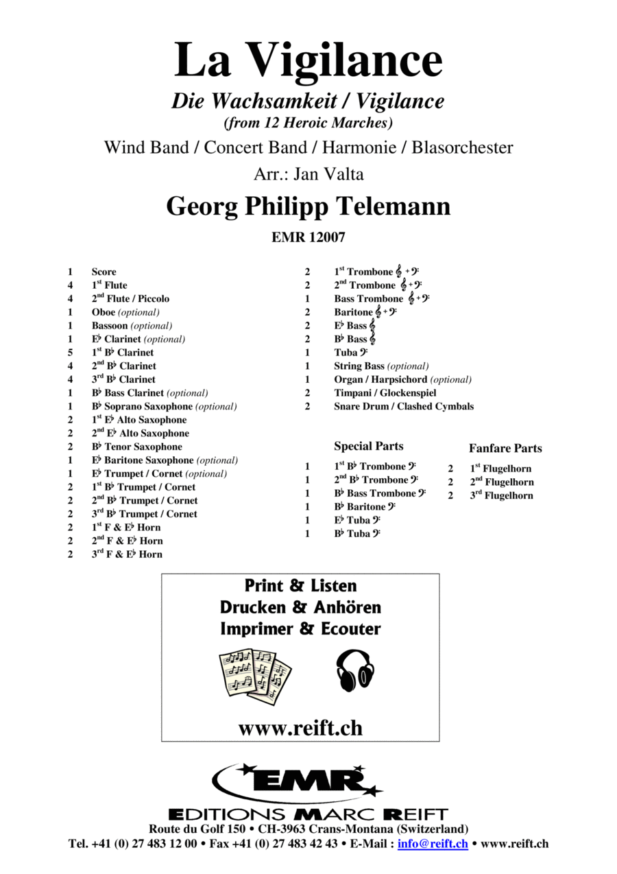 La Vigilance Concert Band scores gallery preview page 1