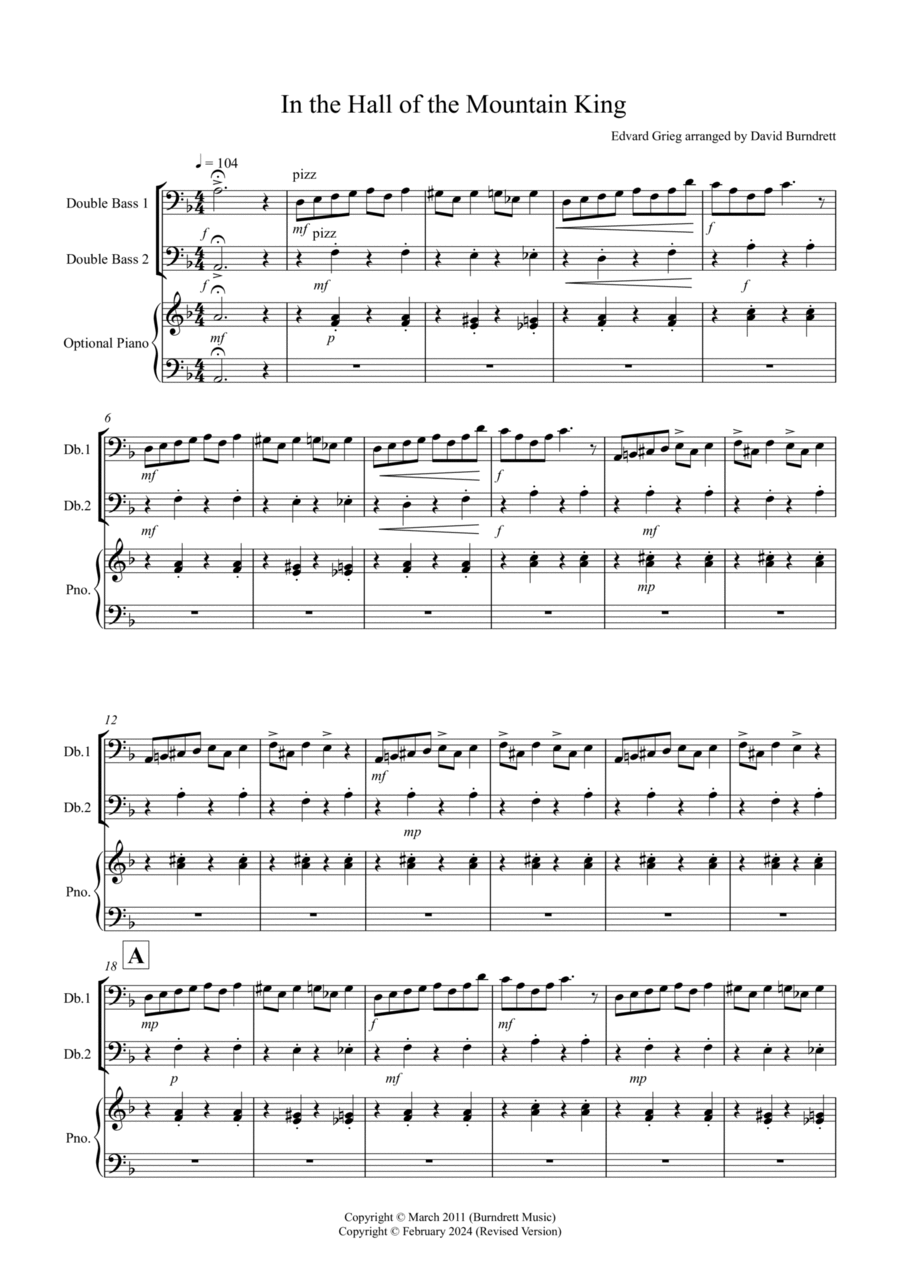 In the Hall of the Mountain King for Double Bass Duet String Duet scores gallery preview page 1