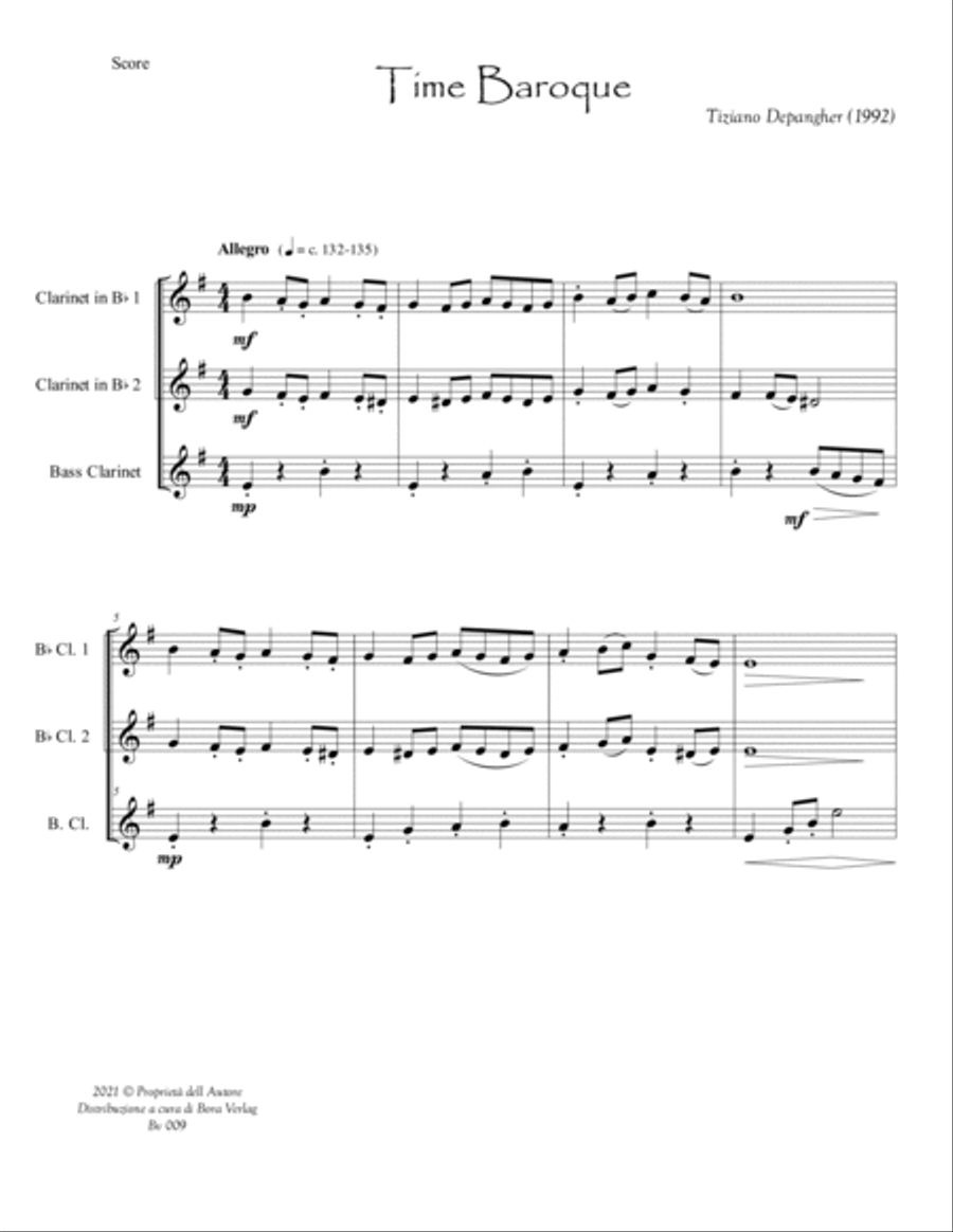 Time Baroque- Score and Parts Woodwind Trio scores gallery preview page 4