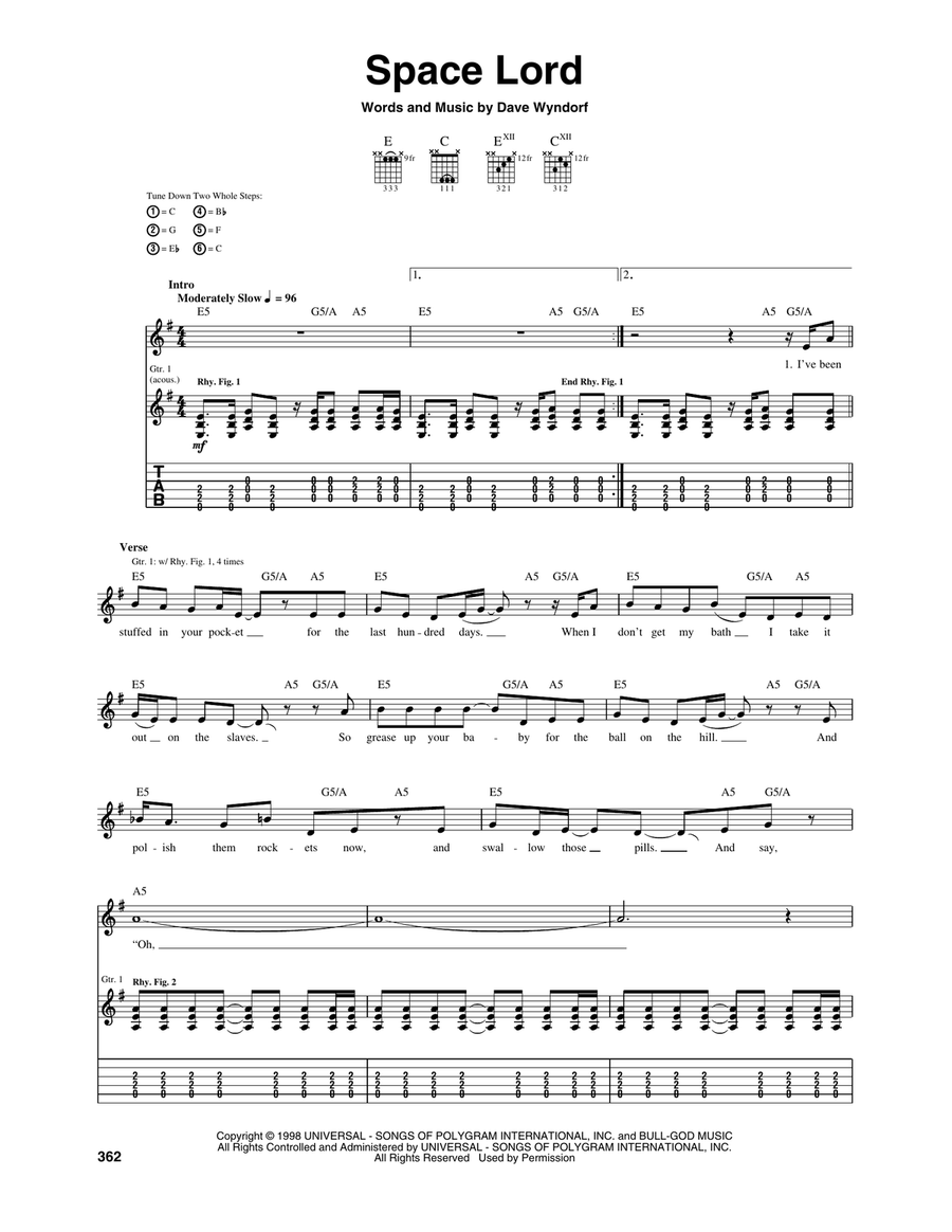 Space Lord Acoustic Guitar scores gallery preview page 1