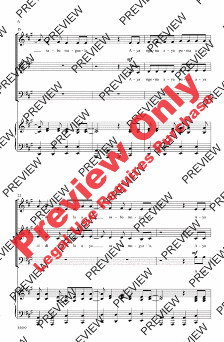Aya Ngena Aya Ngena 3-Part scores gallery preview page 6