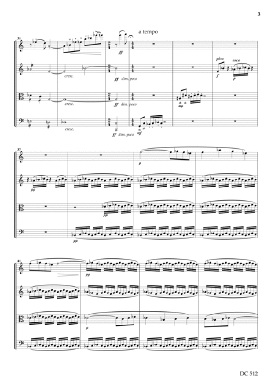 String Quartet No. 6 (Lochrian) (score) String Quartet scores gallery preview page 3