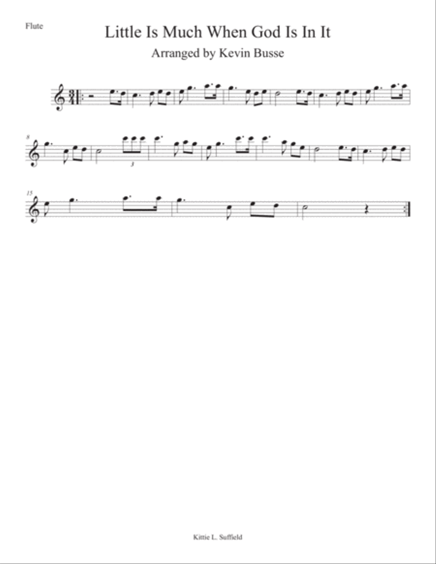 Little Is Much When God Is In It (Easy key of C) - Flute Flute Solo scores gallery preview page 1