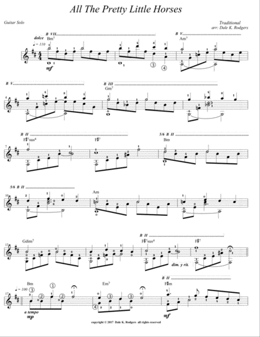 All The Pretty Little Horses Acoustic Guitar scores gallery preview page 1