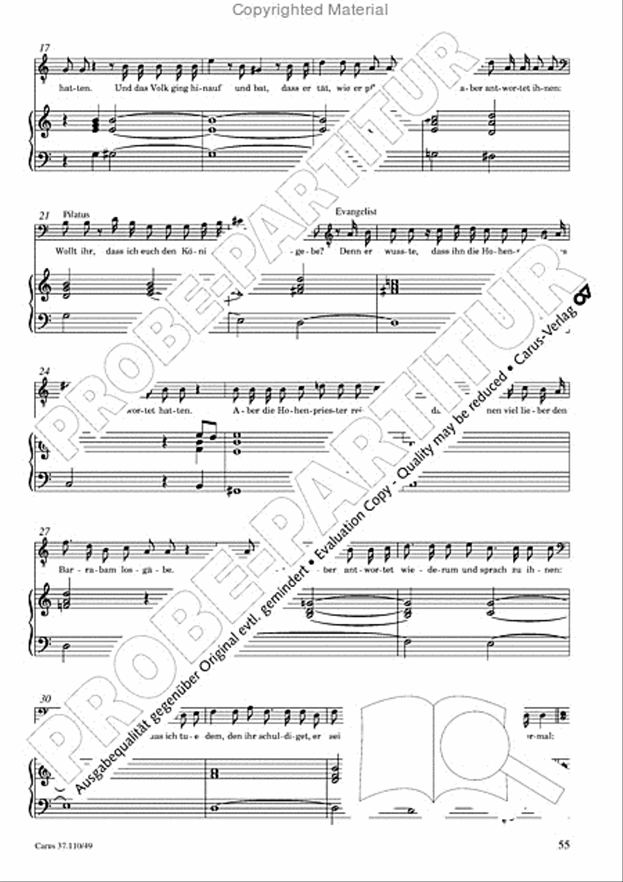 Markuspassion. Werkausgabe Reihe 1, Bd. 7 (Homilius) Organ scores gallery preview page 56