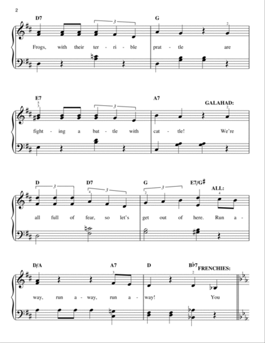 Run Away! (from Monty Python's Spamalot) Easy Piano scores gallery preview page 2