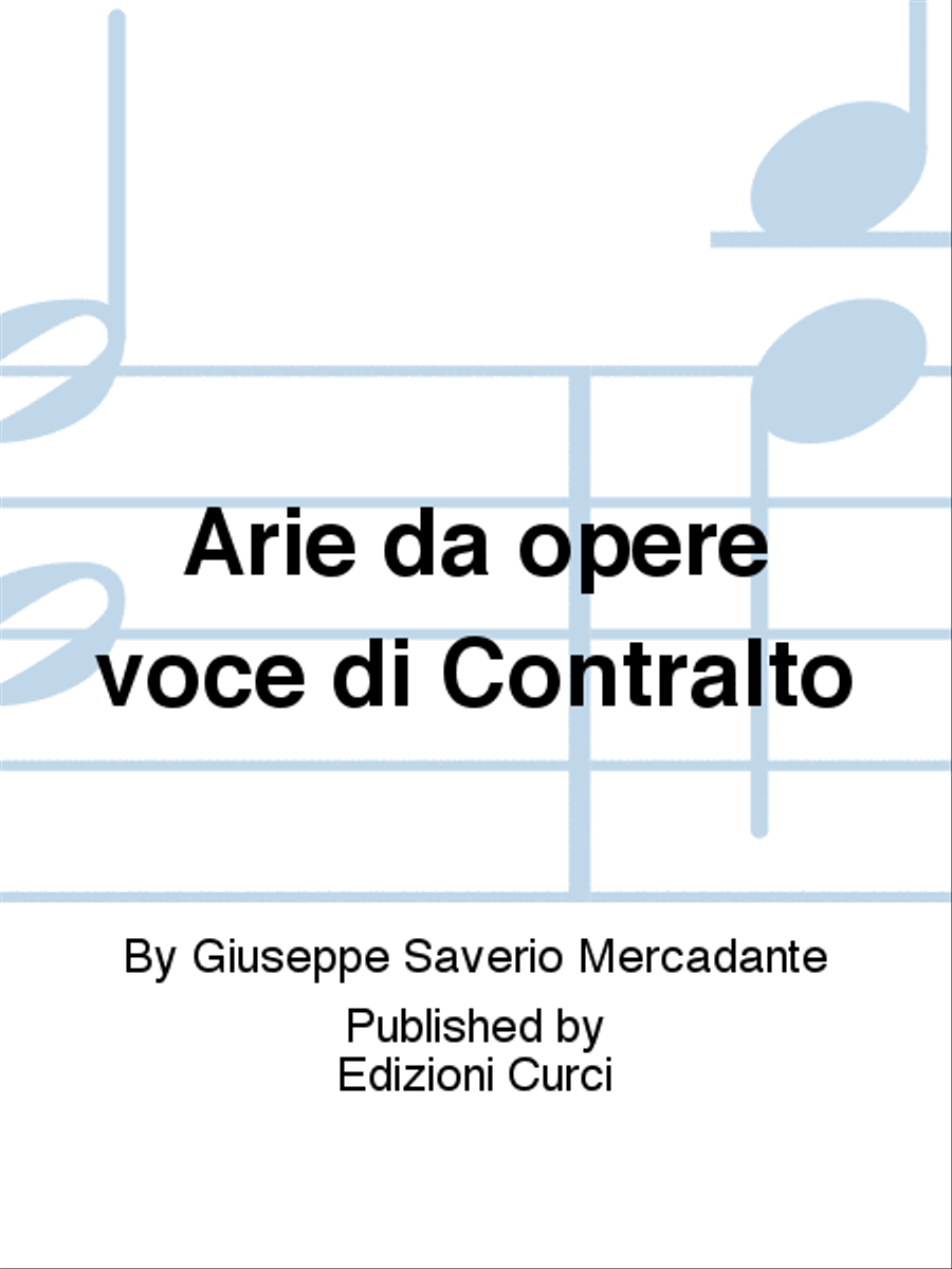 Arie da opere voce di Contralto Voice Solo scores gallery preview page 1