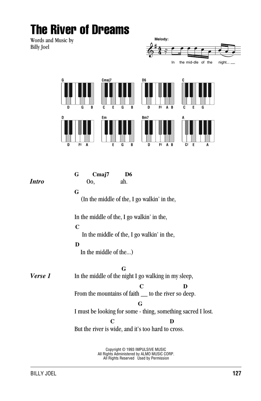 The River Of Dreams Piano scores gallery preview page 1