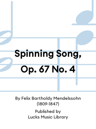 Book cover for Spinning Song, Op. 67 No. 4