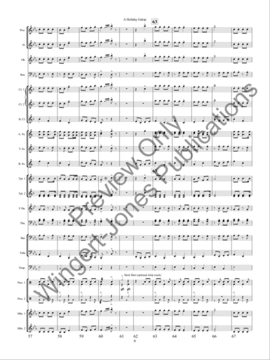 A Holiday Galop Concert Band scores gallery preview page 9