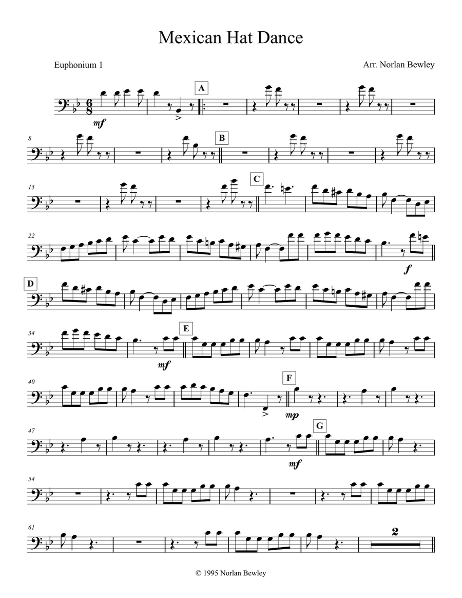 Mexican Hat Dance - Tuba/Euphonium Quartet Brass Ensemble scores gallery preview page 5