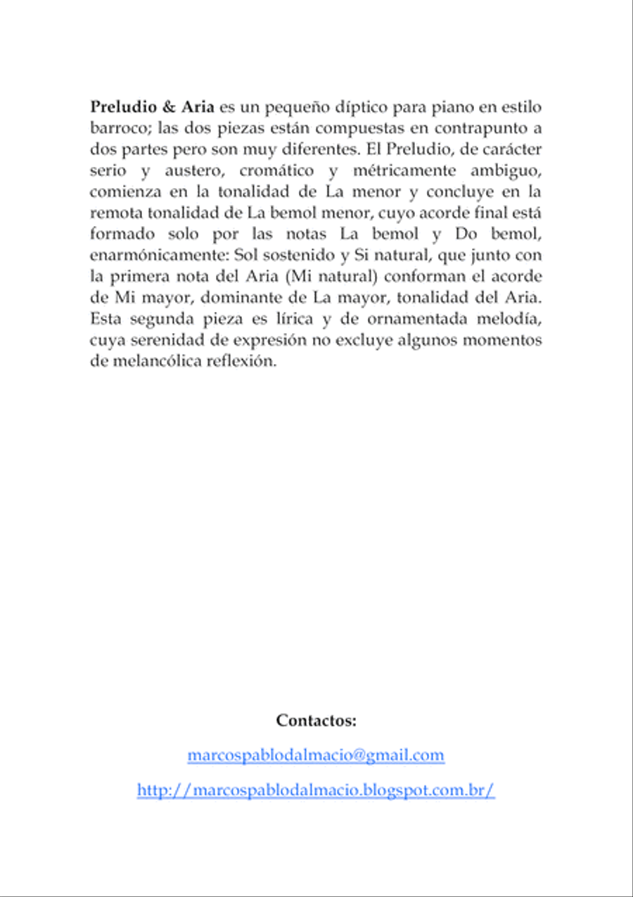 Preludio & Aria para Piano (Spanish Edition) Piano Solo scores gallery preview page 2