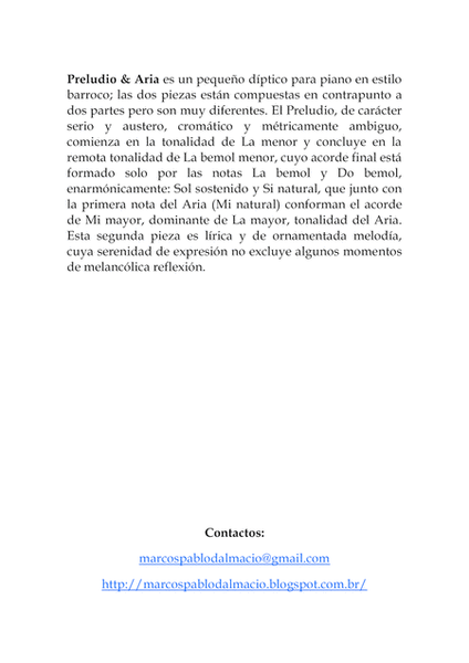 Preludio & Aria para Piano (Spanish Edition) image number null