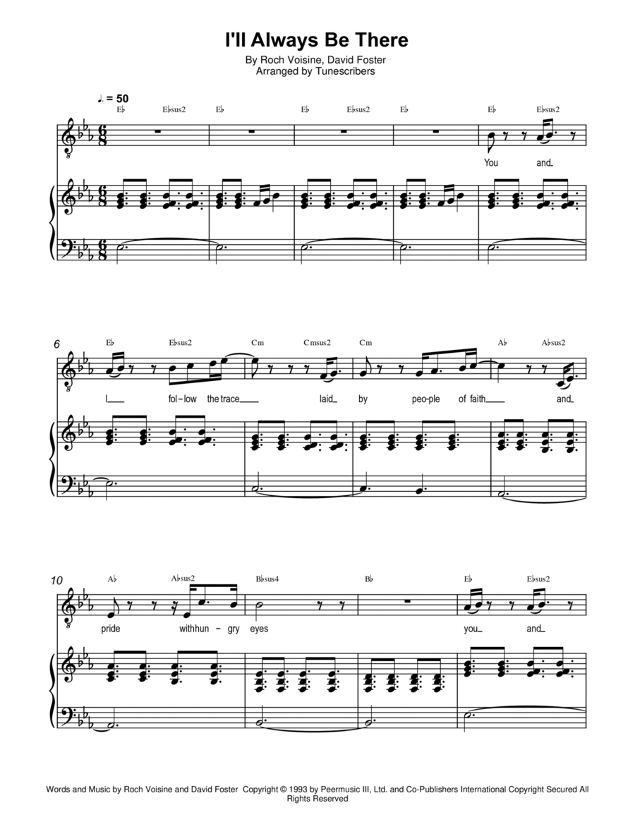 I'll Always Be There I'll Always Be There Voice scores gallery preview page 1