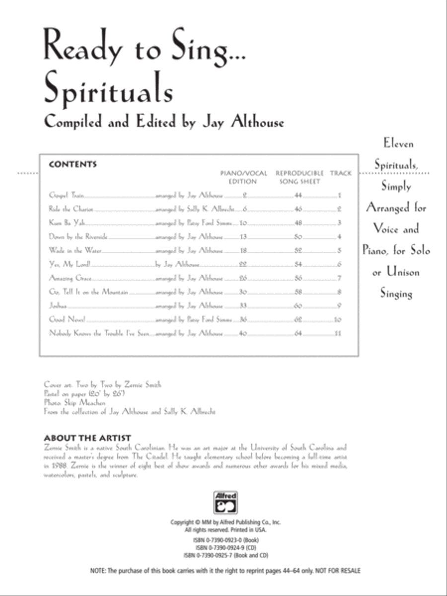 Ready to Sing . . . Spirituals Voice scores gallery preview page 5
