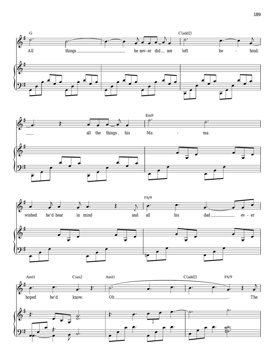 Left Behind Piano, Vocal scores gallery preview page 3
