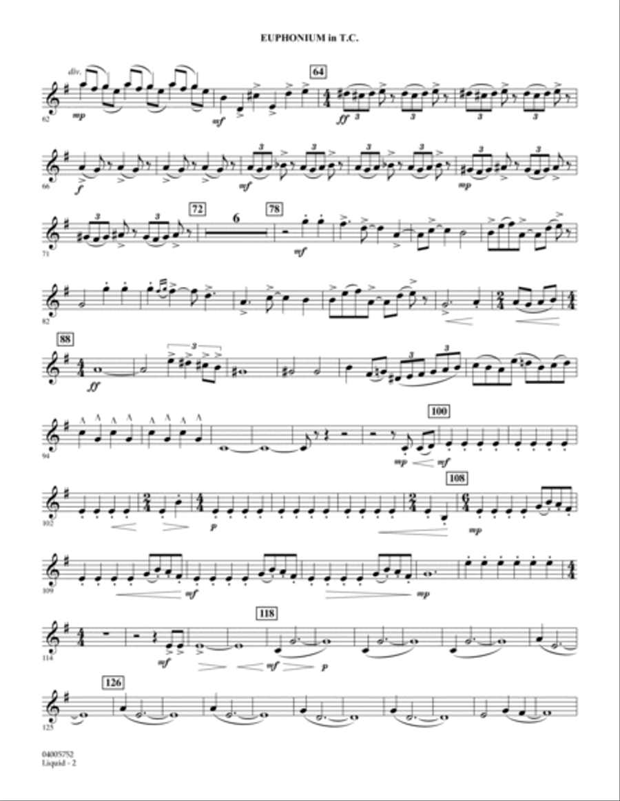 Liquid - Euphonium in Treble Clef Euphonium scores gallery preview page 2