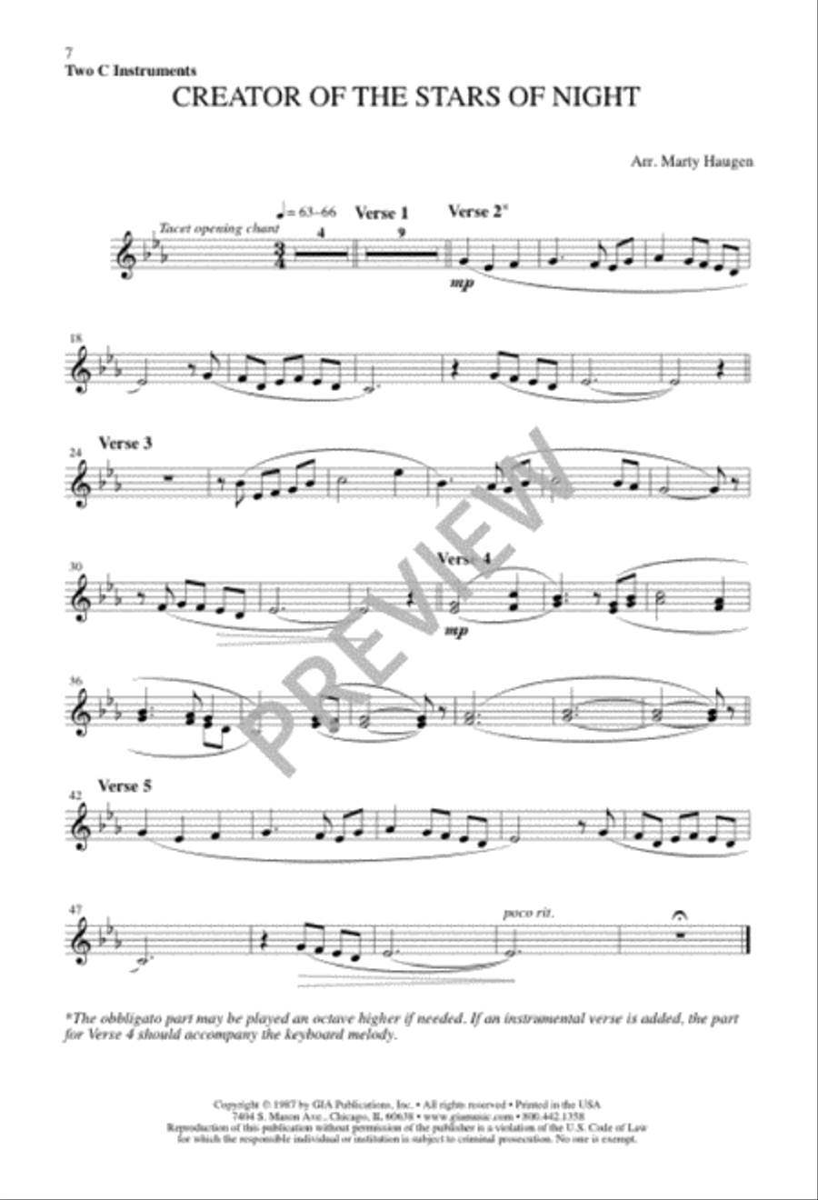 Creator of the Stars of Night Unison Choir scores gallery preview page 7