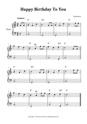 Book cover for Happy Birthday To You - Easy Piano in C (with Chords)
