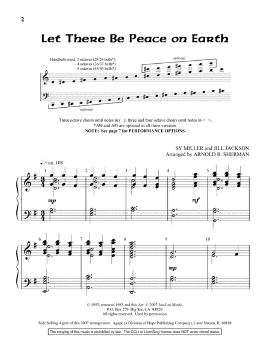 Let There Be Peace on Earth 5-Octaves scores gallery preview page 2