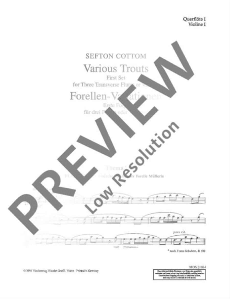 Various Trouts Flute scores gallery preview page 12