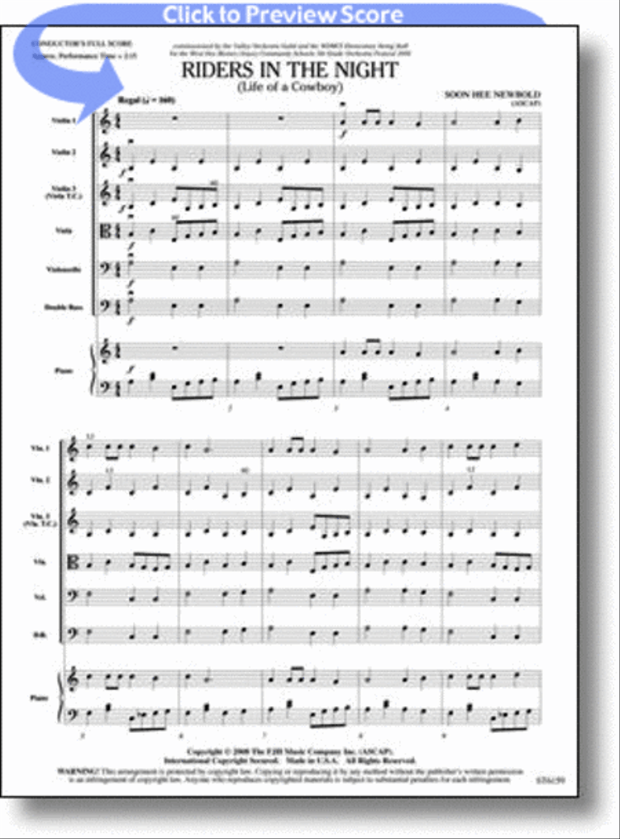Riders in the Night String Orchestra scores gallery preview page 1