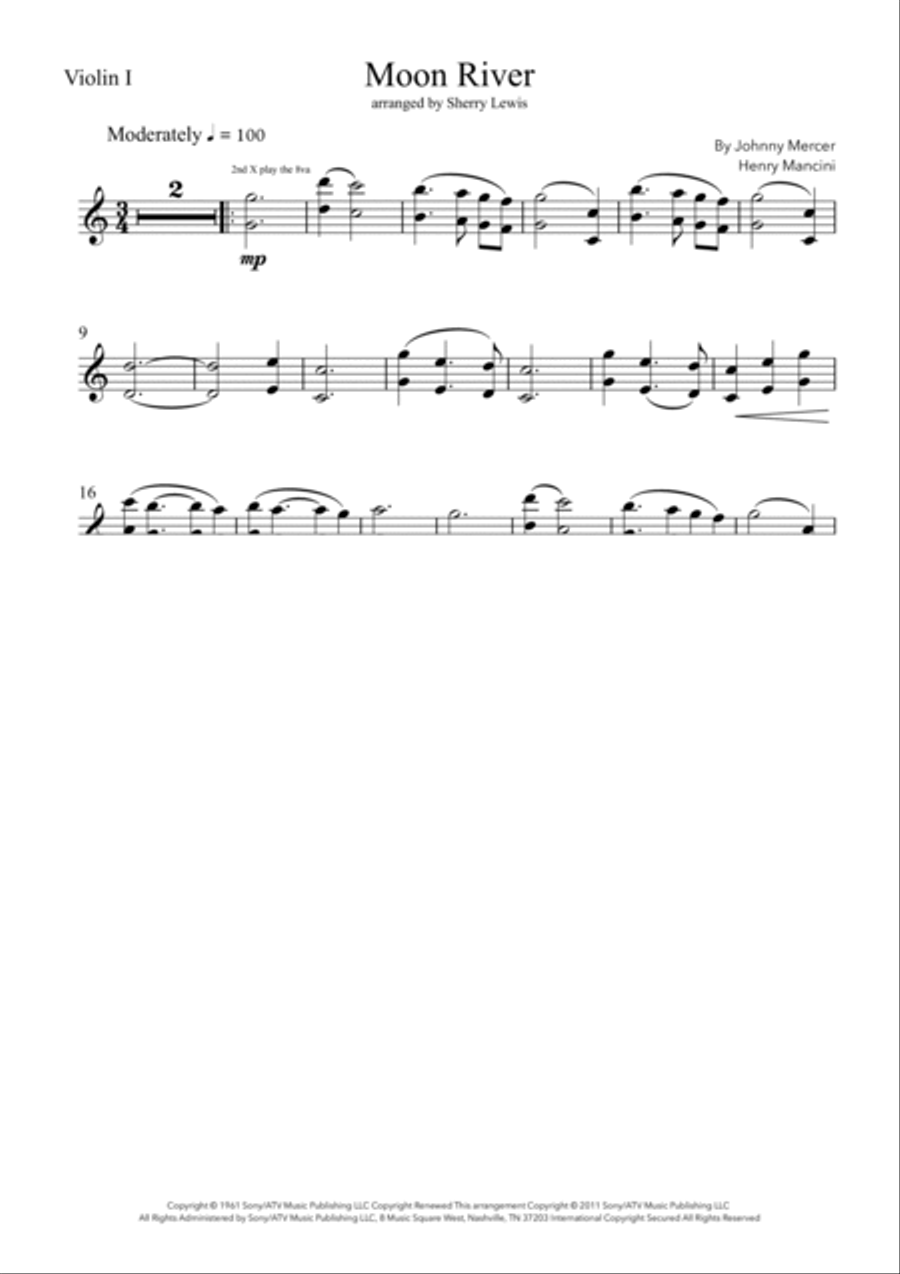 Moon River String Duet scores gallery preview page 4