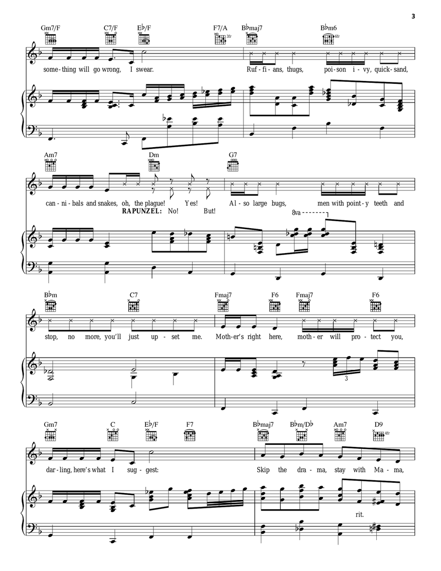 Mother Knows Best (from Disney's Tangled) Guitar scores gallery preview page 3