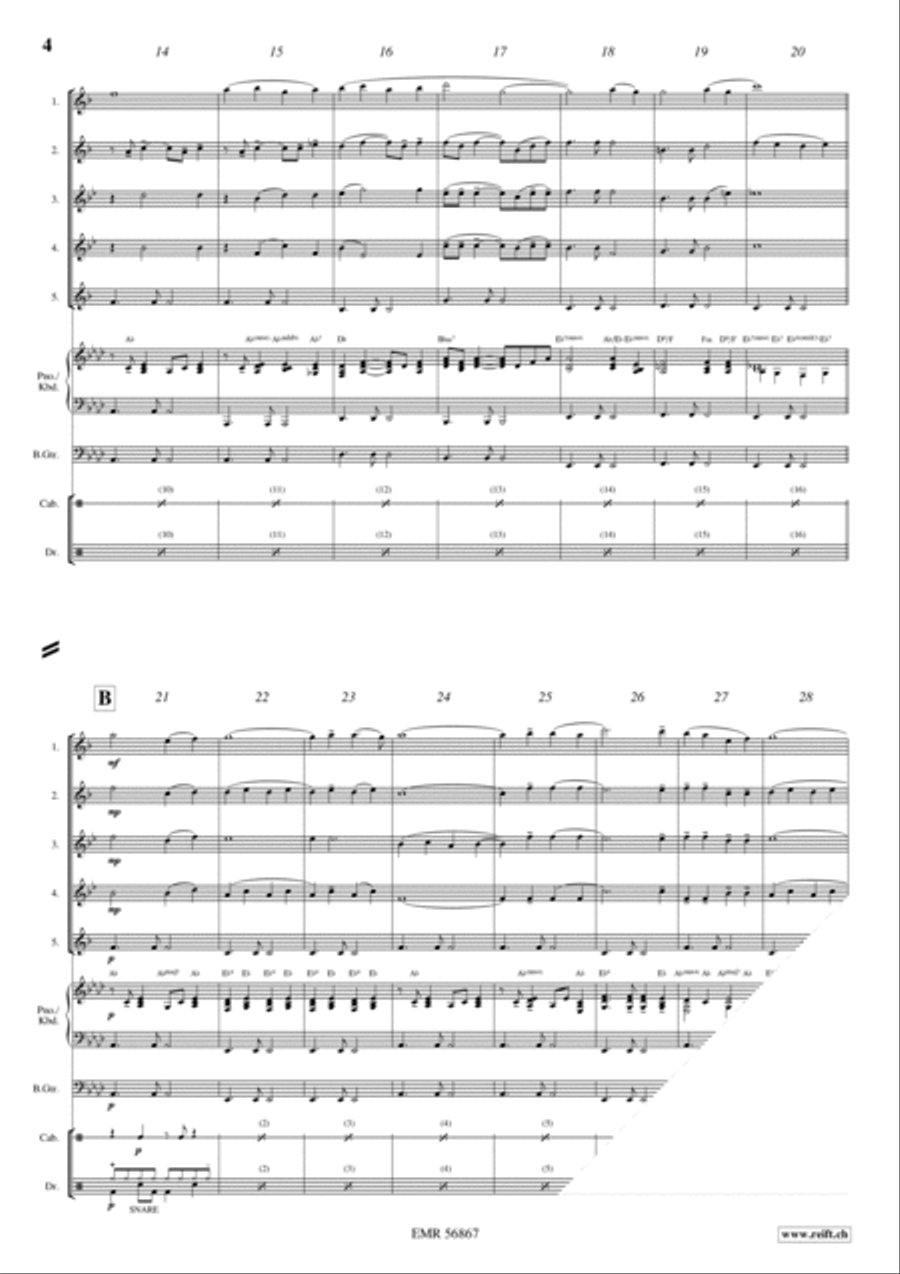 In mir klingt ein Lied Saxophone Quintet scores gallery preview page 4
