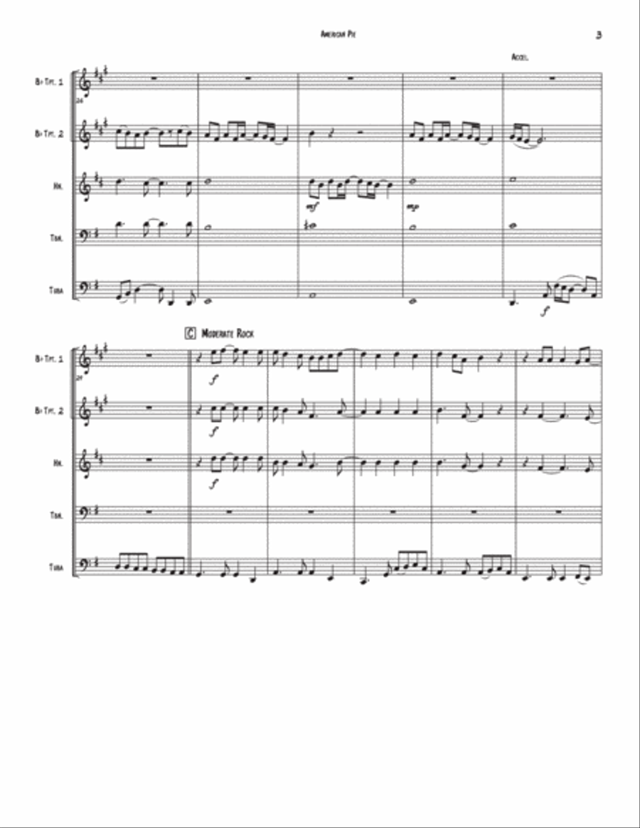 American Pie Brass Quintet scores gallery preview page 3