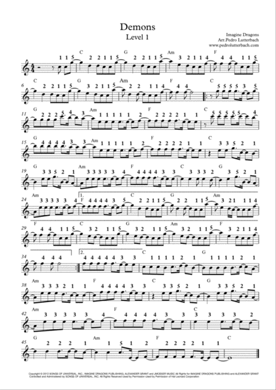 Demons Voice scores gallery preview page 1