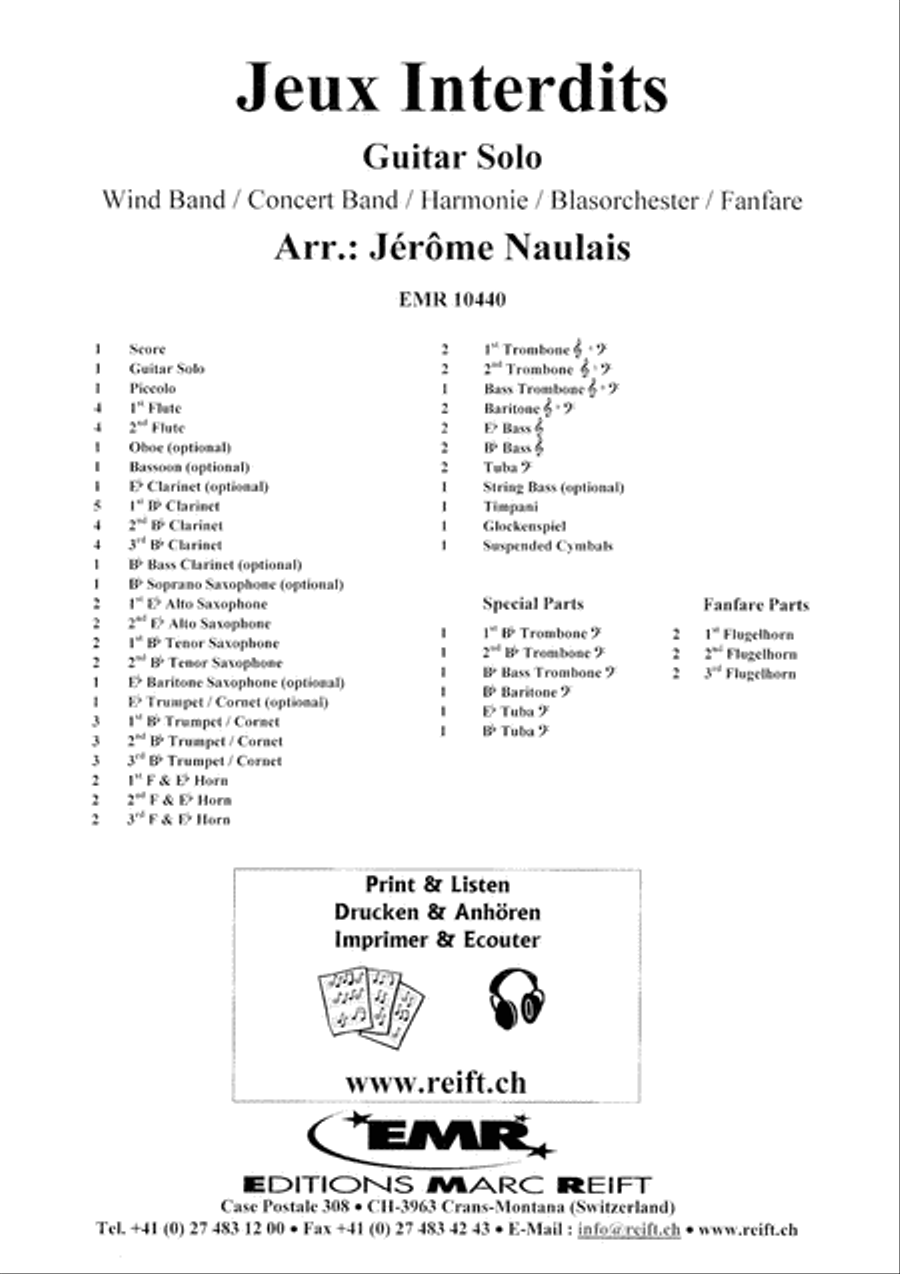 Jeux Interdits Concert Band scores gallery preview page 2