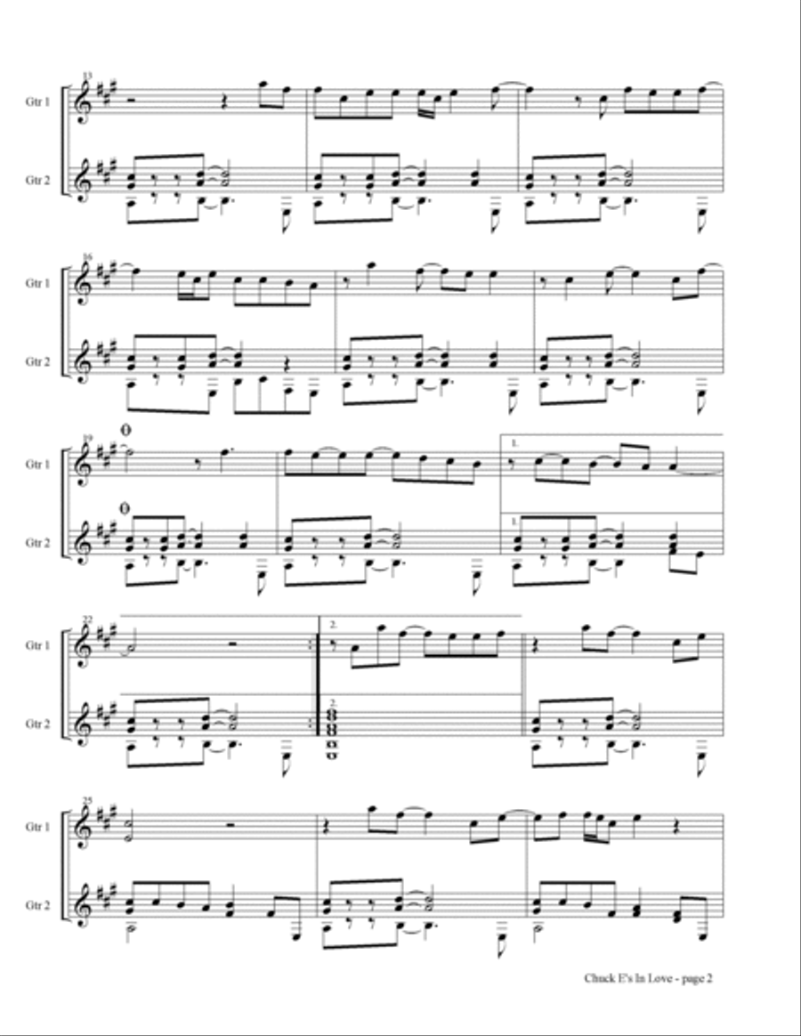 Chuck E's In Love Guitar scores gallery preview page 3