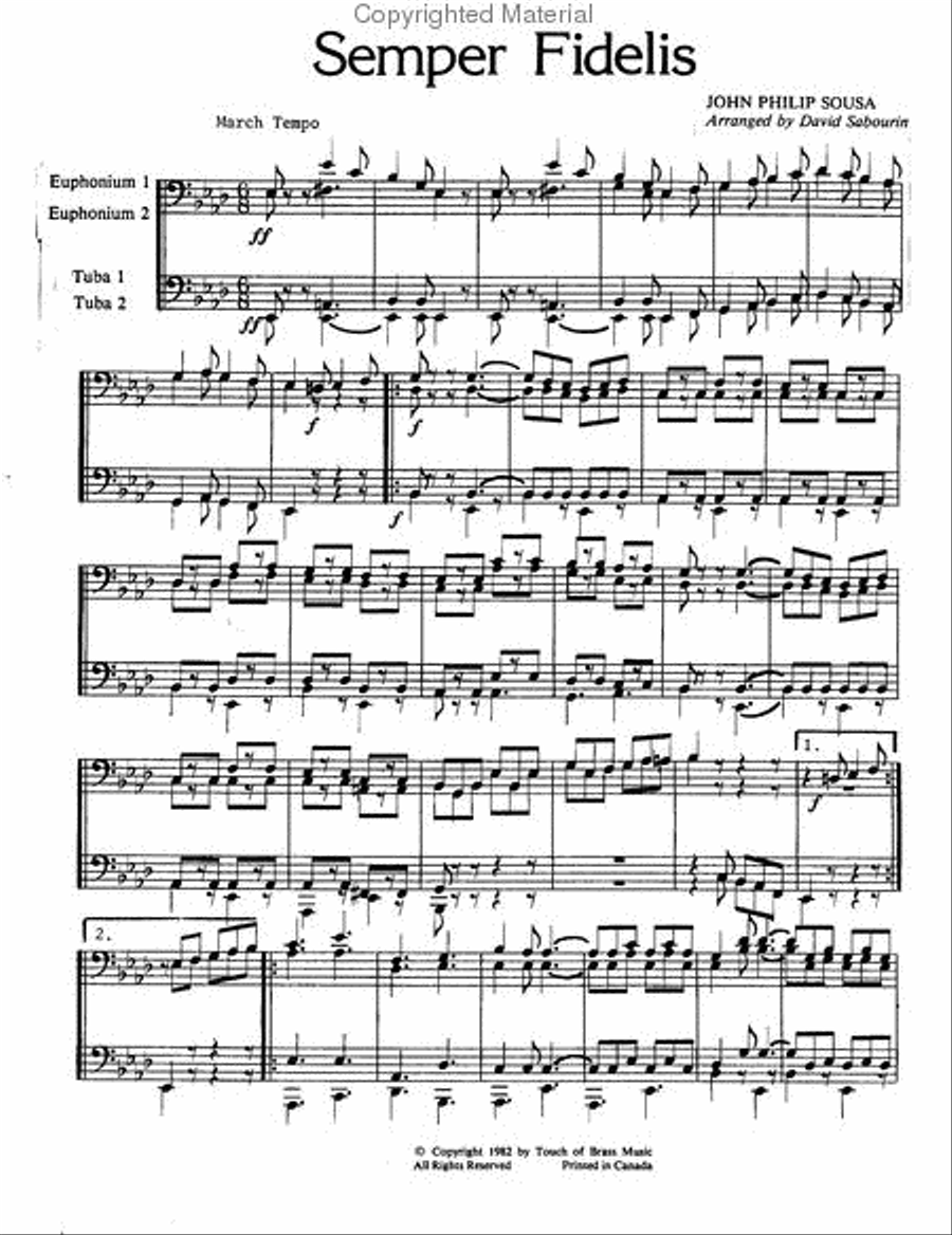 Semper Fidelis March Tuba Quartet scores gallery preview page 2