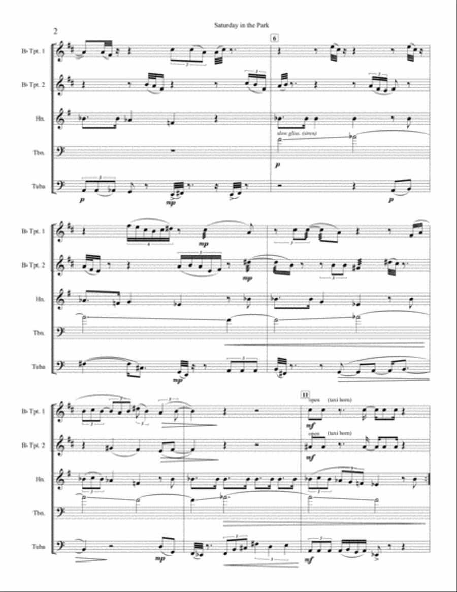 Saturday In The Park Brass Quintet scores gallery preview page 2