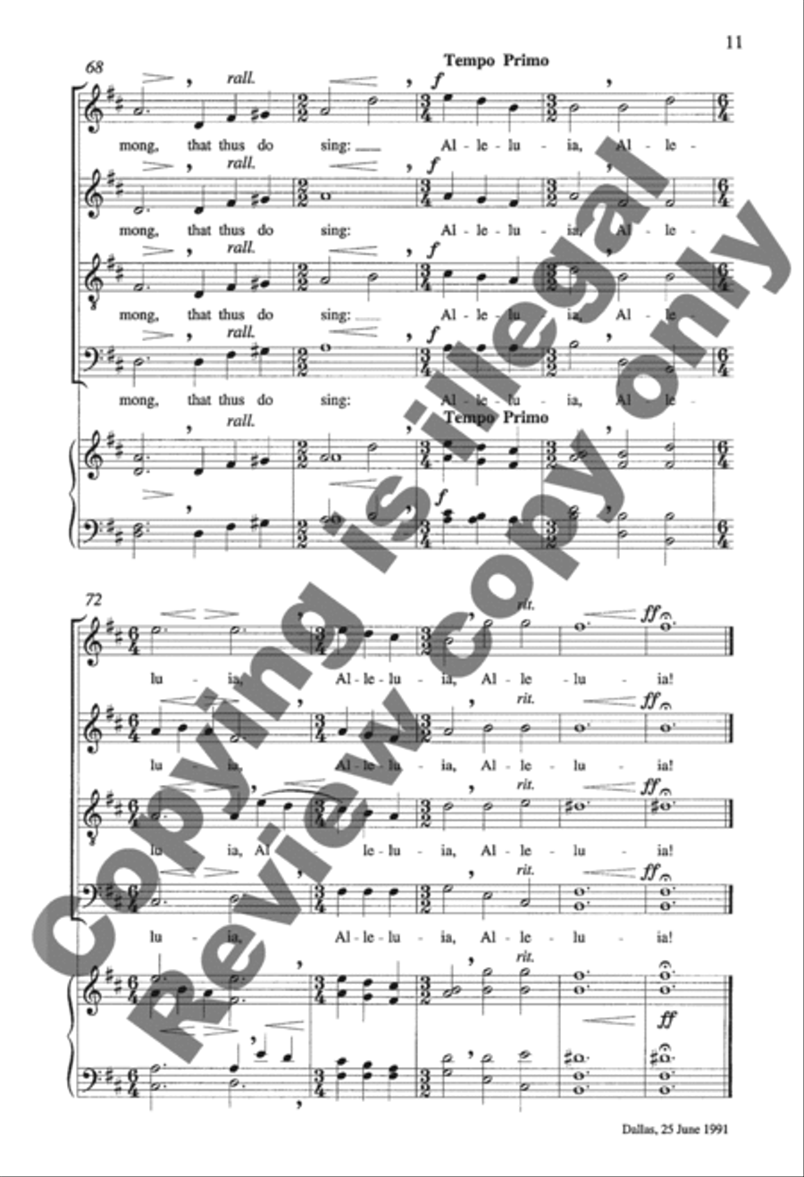 A New Work is Come on Hand 4-Part scores gallery preview page 19