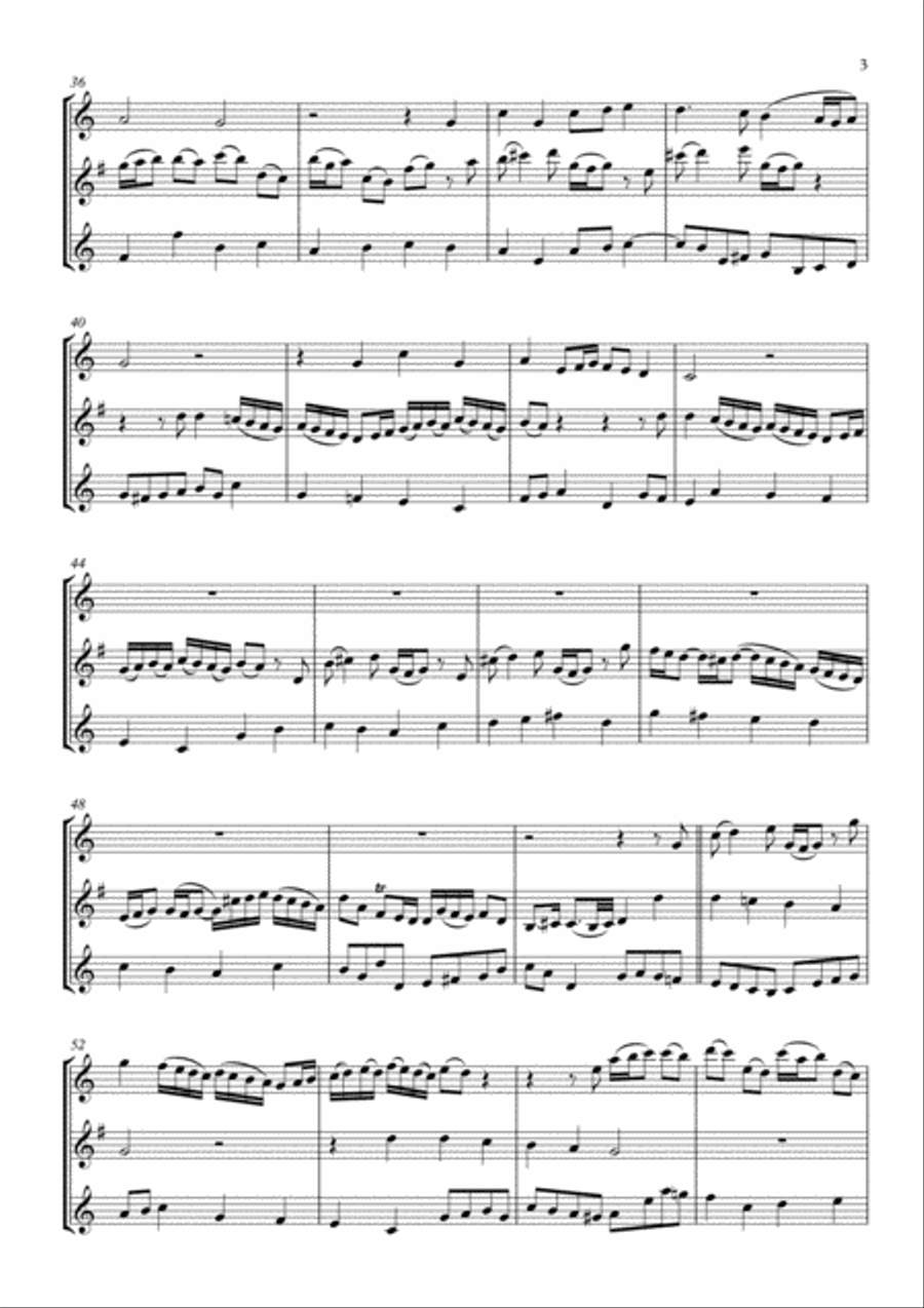 Sleepers Awake arrange for Saxophone Trio Woodwind Trio scores gallery preview page 3