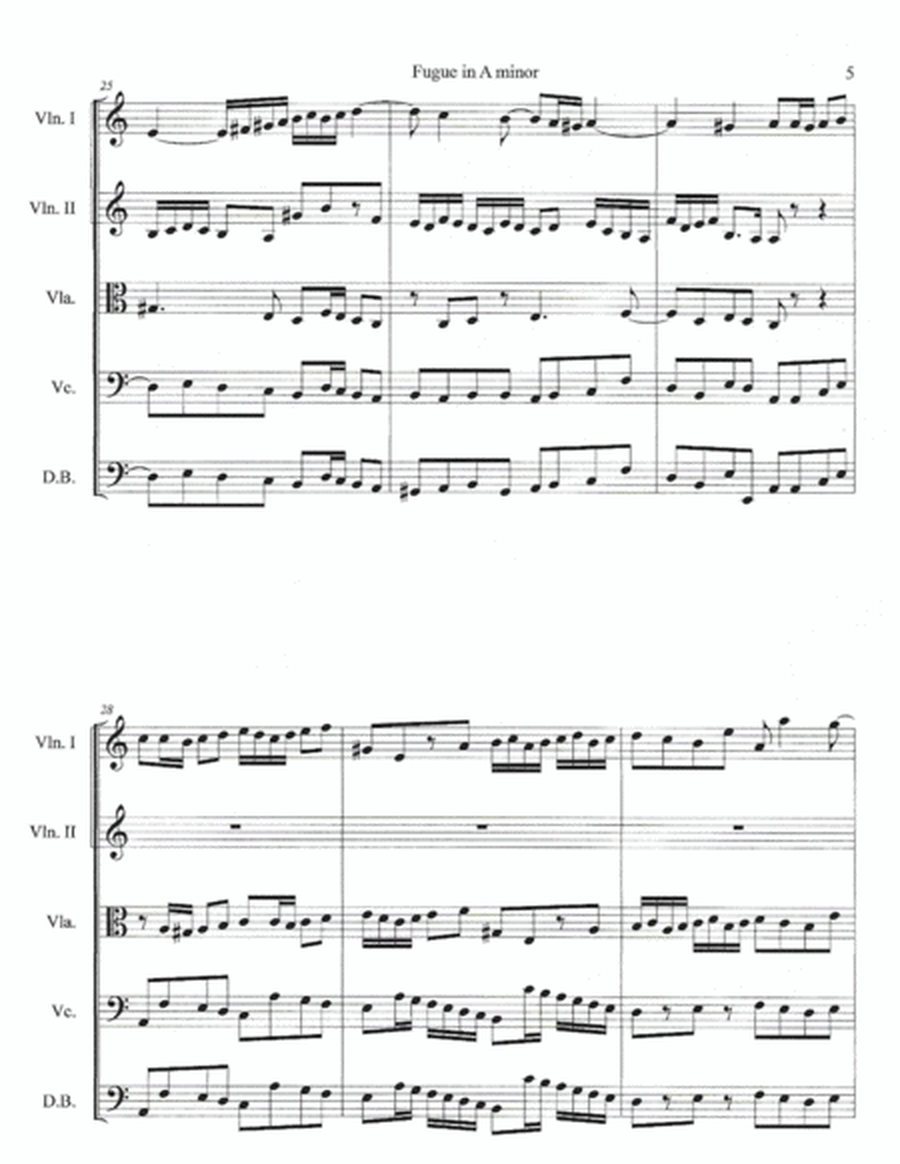 Fugue in A minor--Score image number null