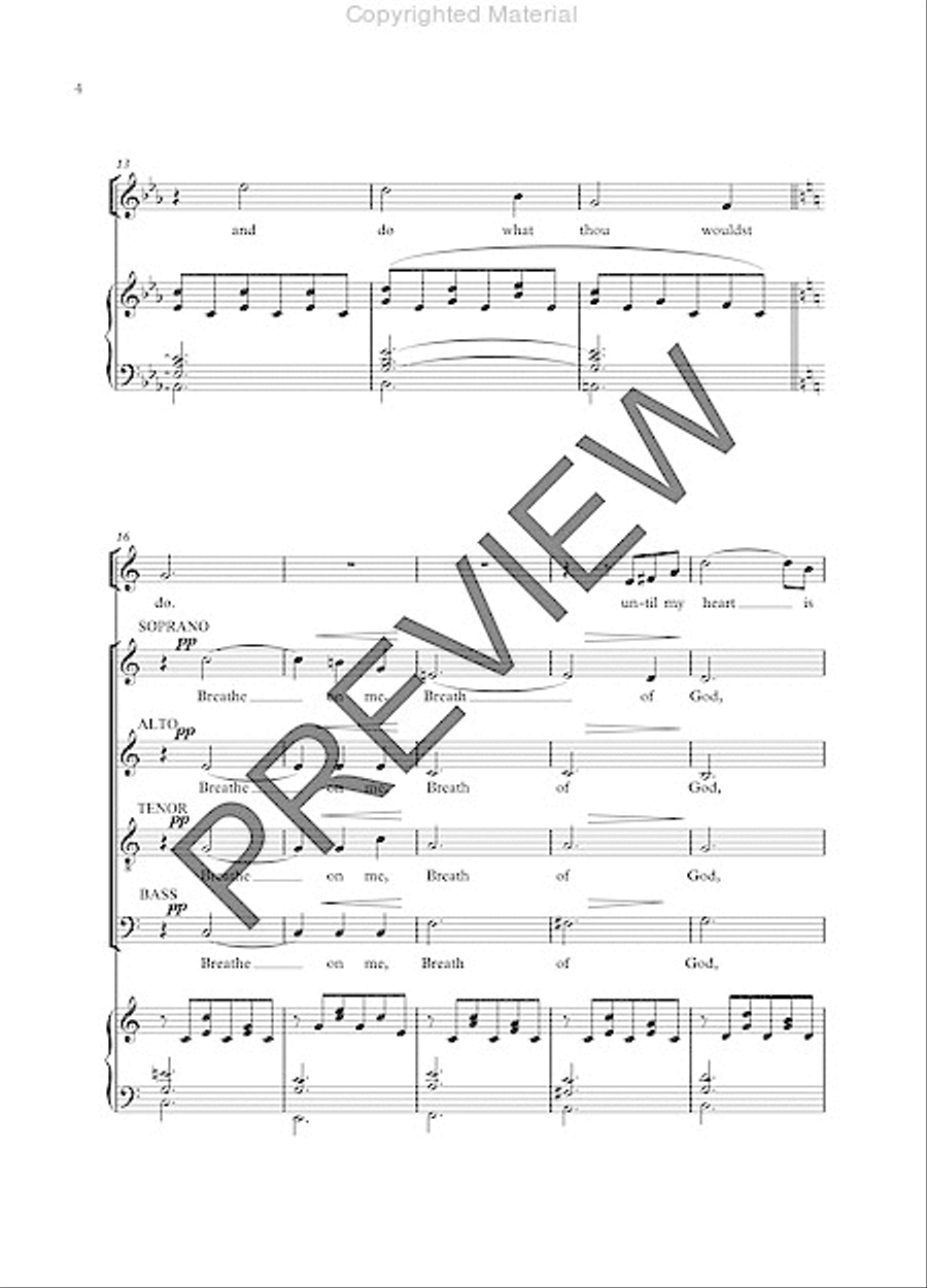 Breathe on me, Breath of God 4-Part scores gallery preview page 3