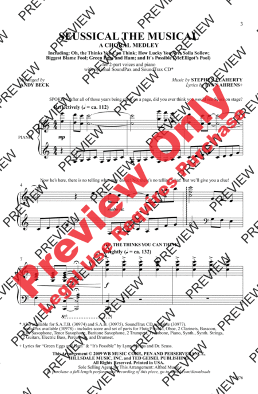 Seussical the Musical: A Choral Medley 2-Part scores gallery preview page 3