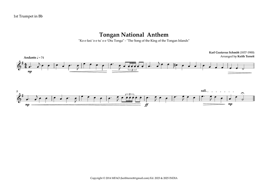 Tongan National Anthem for Brass Quintet Brass Quintet scores gallery preview page 5