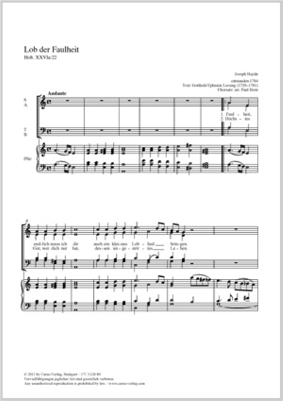 Lob der Faulheit 4-Part scores gallery preview page 1