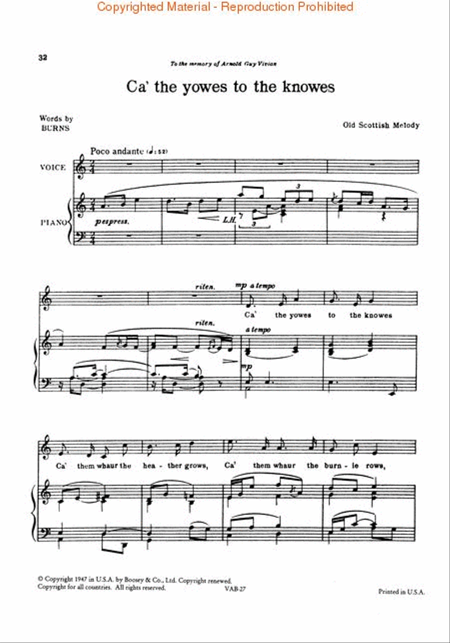 Arnold Book of Old Songs Voice Solo scores gallery preview page 4